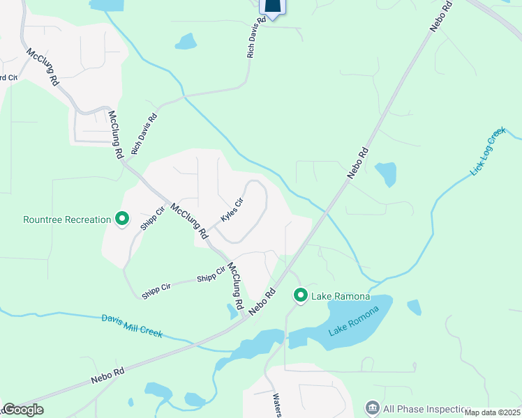 map of restaurants, bars, coffee shops, grocery stores, and more near 398 Kyles Circle in Hiram