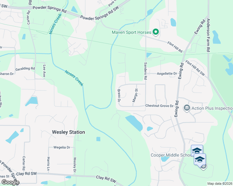 map of restaurants, bars, coffee shops, grocery stores, and more near 3039 Brass Drive in Austell