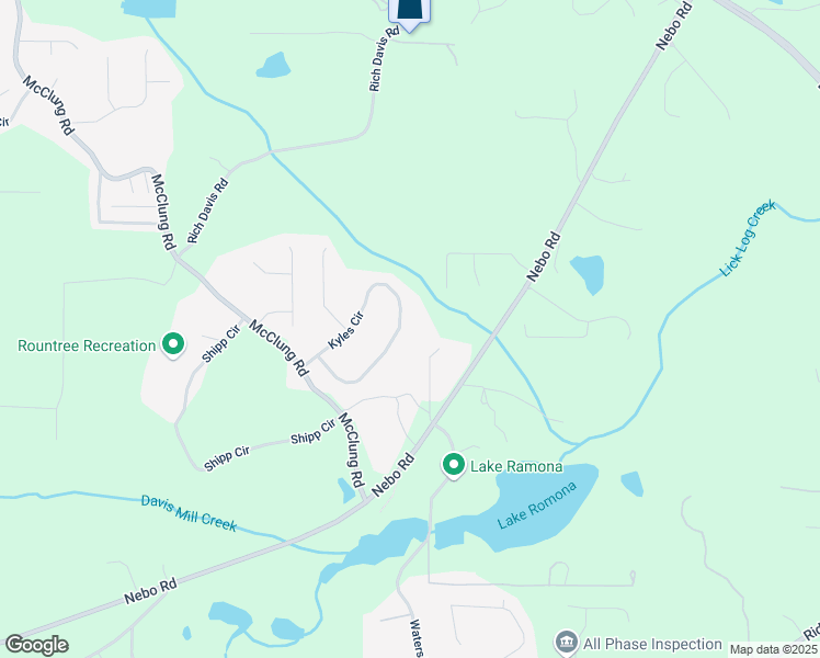 map of restaurants, bars, coffee shops, grocery stores, and more near 383 Kyles Circle in Hiram