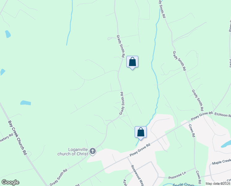map of restaurants, bars, coffee shops, grocery stores, and more near 3304 Oakbriar Drive in Loganville