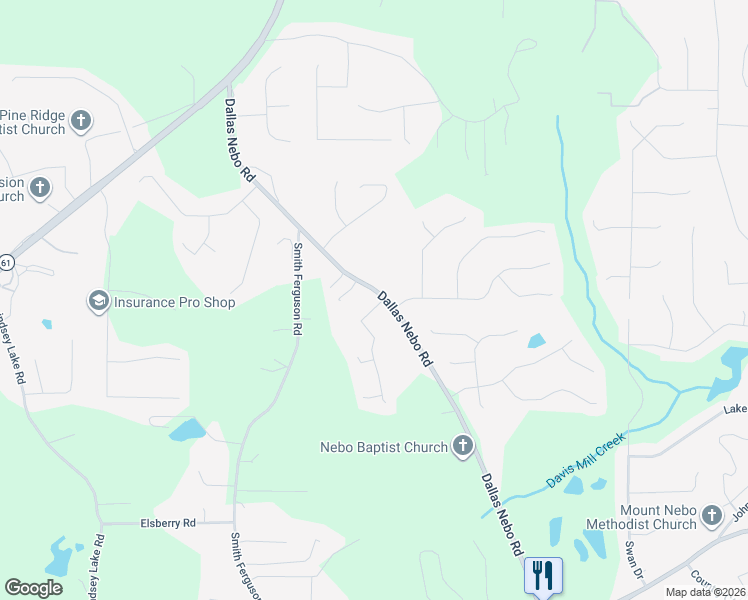 map of restaurants, bars, coffee shops, grocery stores, and more near 622 Dallas Nebo Road in Dallas