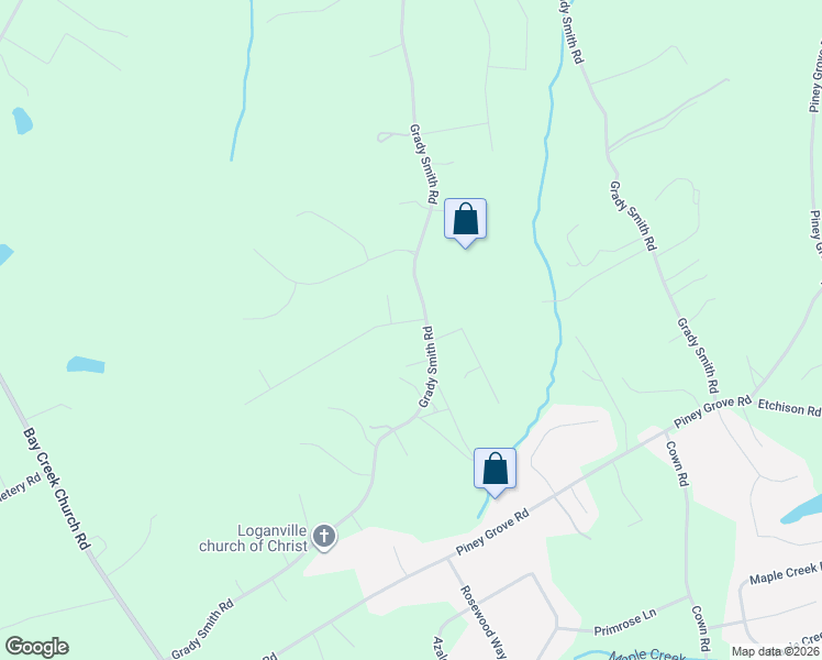 map of restaurants, bars, coffee shops, grocery stores, and more near 3831 Rambling Woods Drive in Loganville