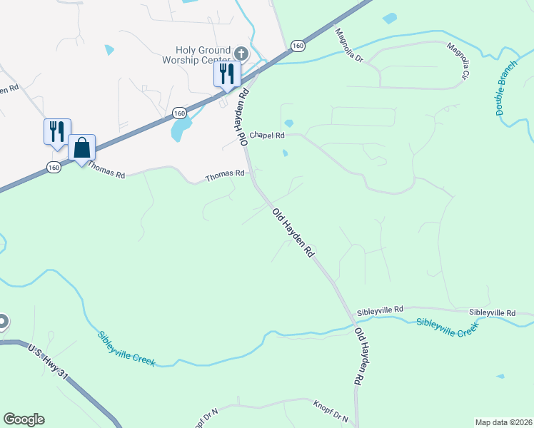 map of restaurants, bars, coffee shops, grocery stores, and more near 41 Williams Drive in Warrior