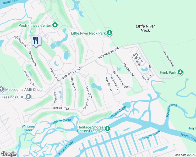 map of restaurants, bars, coffee shops, grocery stores, and more near 948 Morrall Dr in North Myrtle Beach