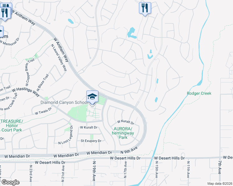 map of restaurants, bars, coffee shops, grocery stores, and more near 1731 West Morse Drive in New River