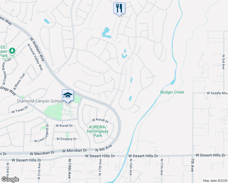 map of restaurants, bars, coffee shops, grocery stores, and more near 40231 North La Cantera Drive in New River