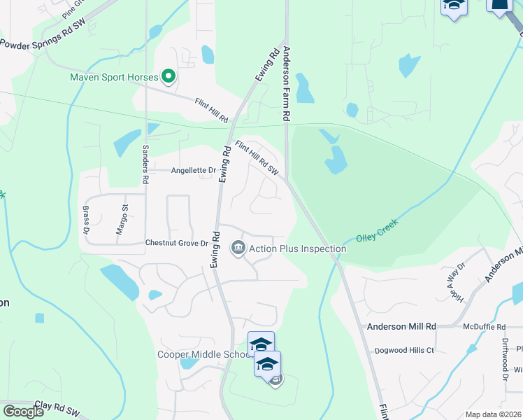 map of restaurants, bars, coffee shops, grocery stores, and more near 4049 Broadmoor Court SouthWest in Austell