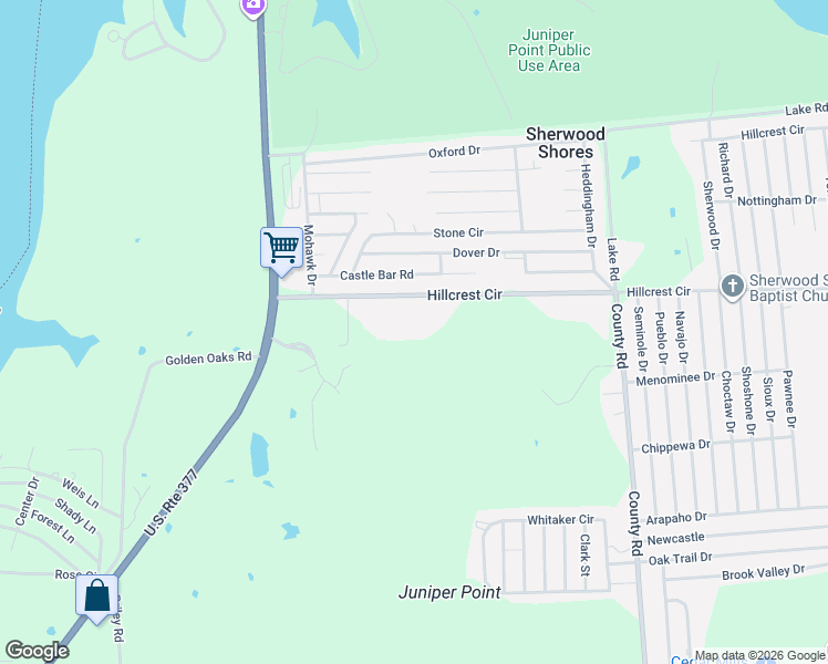 map of restaurants, bars, coffee shops, grocery stores, and more near 334 Hillcrest Circle in Gordonville