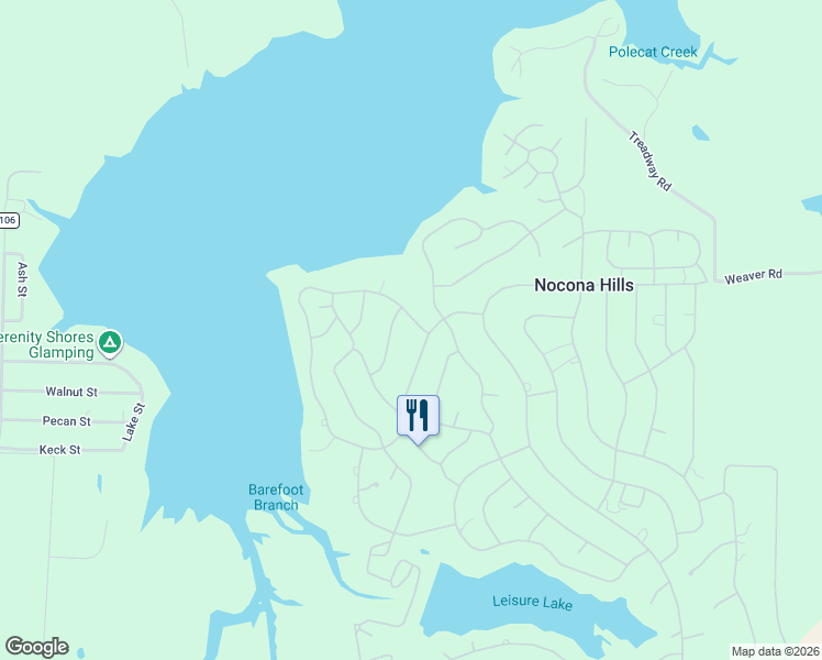 map of restaurants, bars, coffee shops, grocery stores, and more near 231 Cortez Drive in Nocona