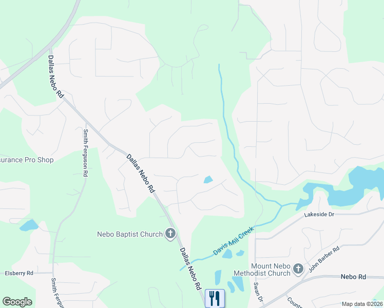 map of restaurants, bars, coffee shops, grocery stores, and more near 32 Camden Woods Place in Dallas