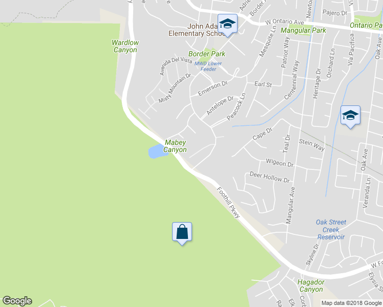 map of restaurants, bars, coffee shops, grocery stores, and more near 2672 Condor Circle in Corona