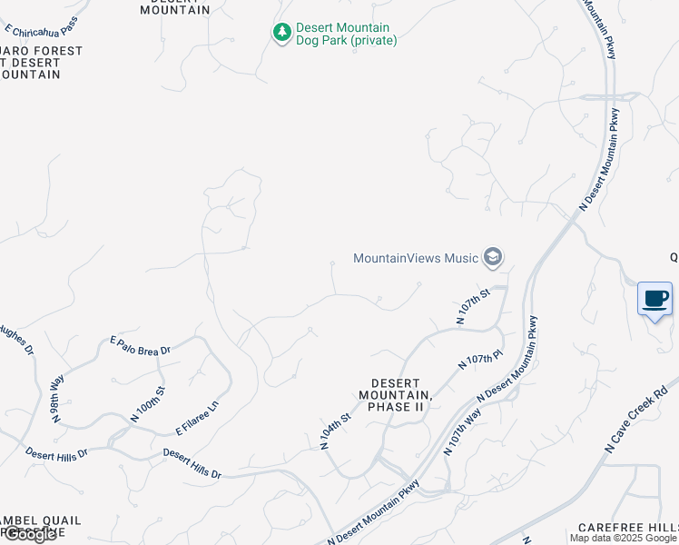 map of restaurants, bars, coffee shops, grocery stores, and more near 40199 North 105th Place in Scottsdale
