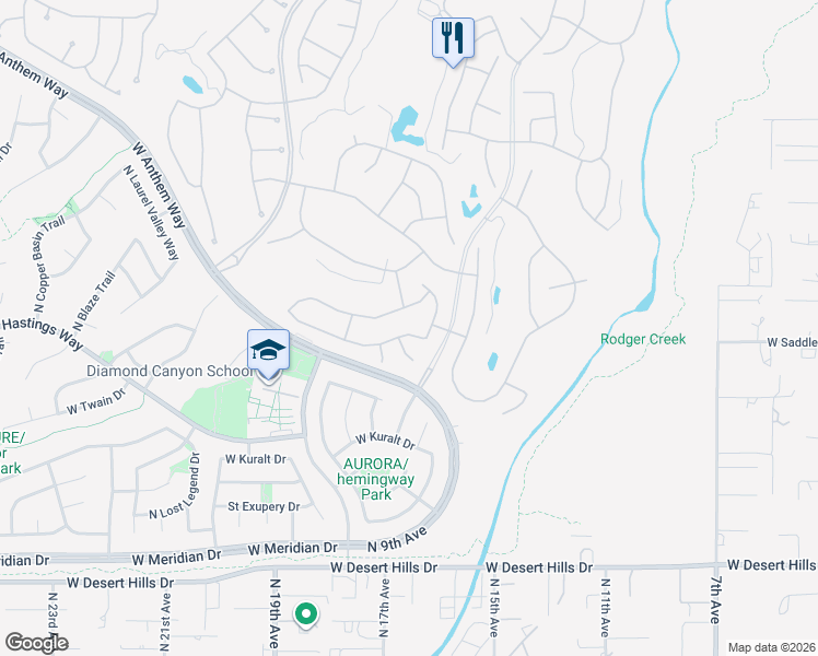 map of restaurants, bars, coffee shops, grocery stores, and more near 1640 West Owens Way in New River