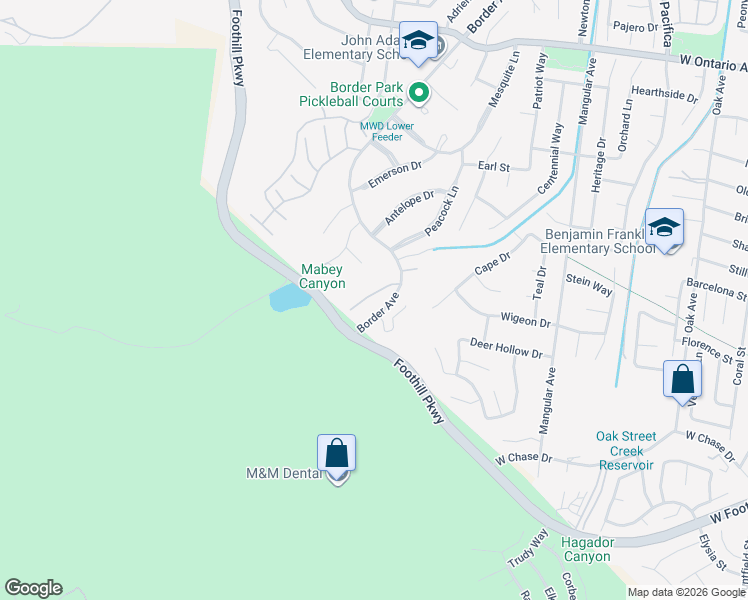 map of restaurants, bars, coffee shops, grocery stores, and more near 2617 Condor Circle in Corona