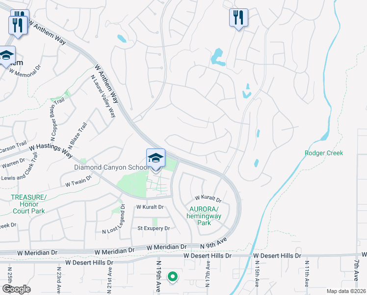 map of restaurants, bars, coffee shops, grocery stores, and more near 1810 West Owens Way in New River