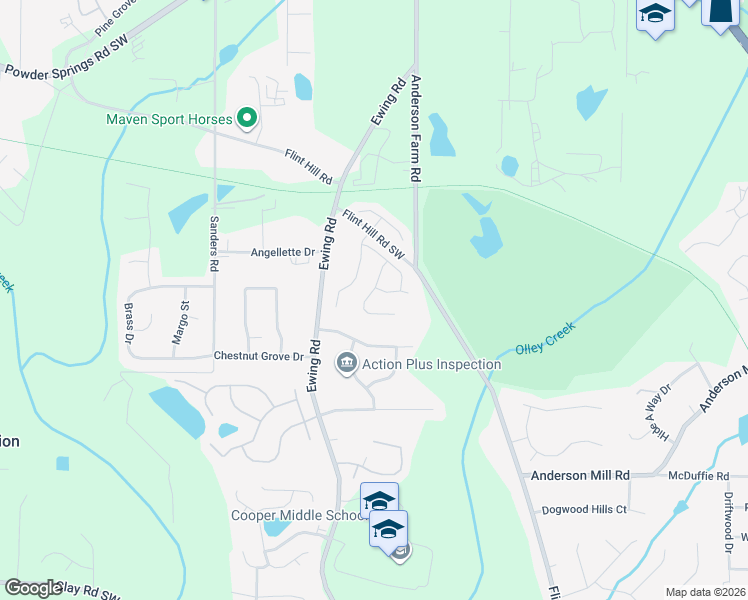 map of restaurants, bars, coffee shops, grocery stores, and more near 4049 Broadmoor Court SouthWest in Austell