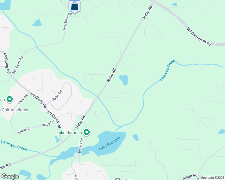 map of restaurants, bars, coffee shops, grocery stores, and more near 44 Hillcrest Drive in Hiram