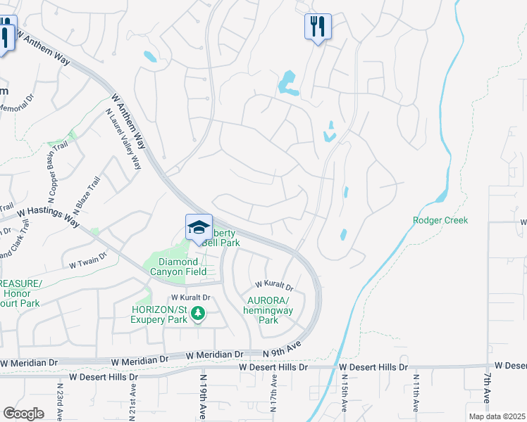 map of restaurants, bars, coffee shops, grocery stores, and more near 1731 West Morse Drive in New River