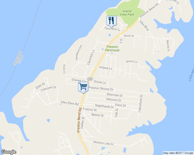 map of restaurants, bars, coffee shops, grocery stores, and more near 4 Applecross Lane in Pottsboro