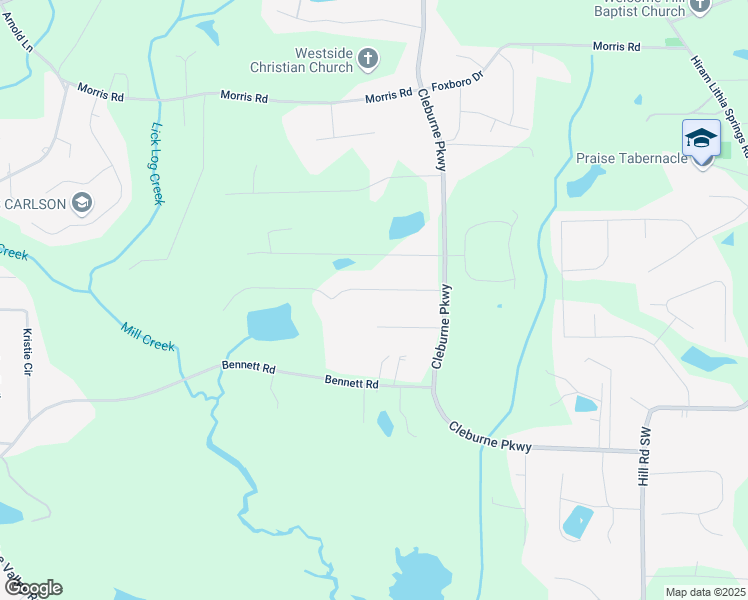 map of restaurants, bars, coffee shops, grocery stores, and more near 181 Linda Lane in Powder Springs
