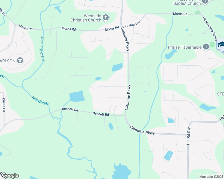 map of restaurants, bars, coffee shops, grocery stores, and more near 181 Linda Lane in Powder Springs