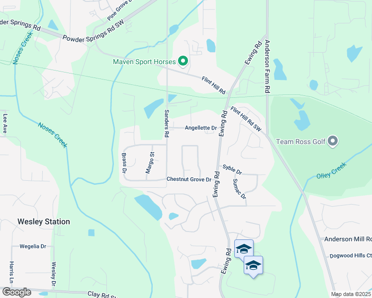 map of restaurants, bars, coffee shops, grocery stores, and more near 4233 Crabapple Trail in Austell