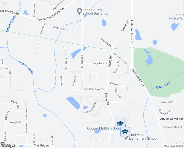 map of restaurants, bars, coffee shops, grocery stores, and more near 4233 Crabapple Trail in Austell