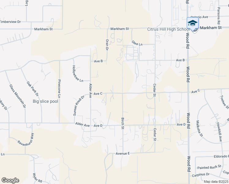 map of restaurants, bars, coffee shops, grocery stores, and more near Avenue C in Riverside County