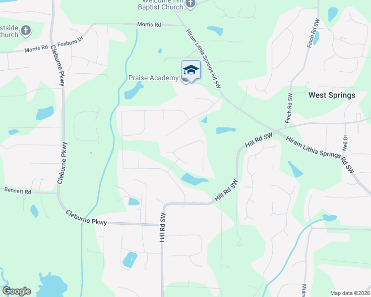 map of restaurants, bars, coffee shops, grocery stores, and more near 5441 Stirrup Way in Powder Springs