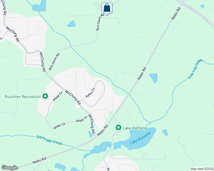 map of restaurants, bars, coffee shops, grocery stores, and more near 329 Kyles Circle in Hiram