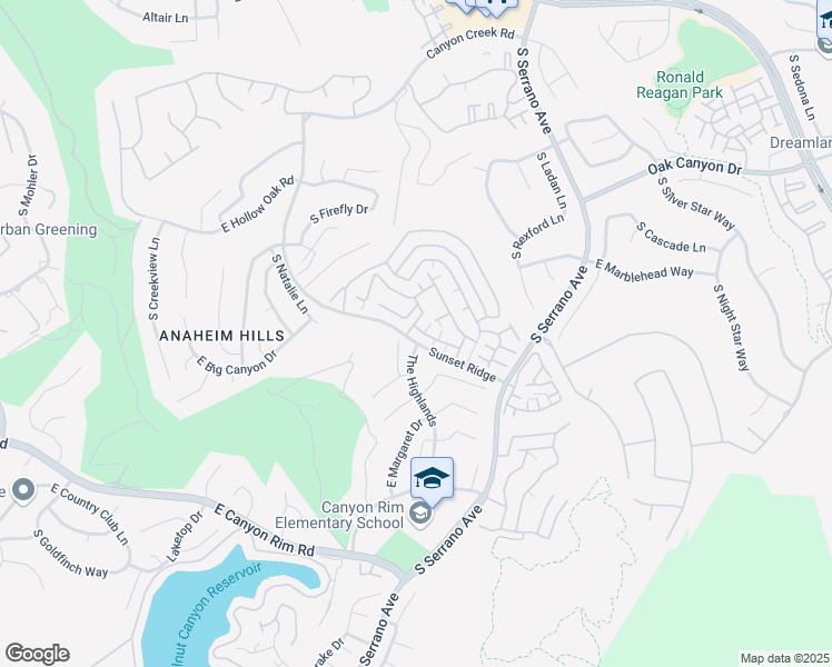 map of restaurants, bars, coffee shops, grocery stores, and more near 7908 East Monte Carlo Avenue in Anaheim