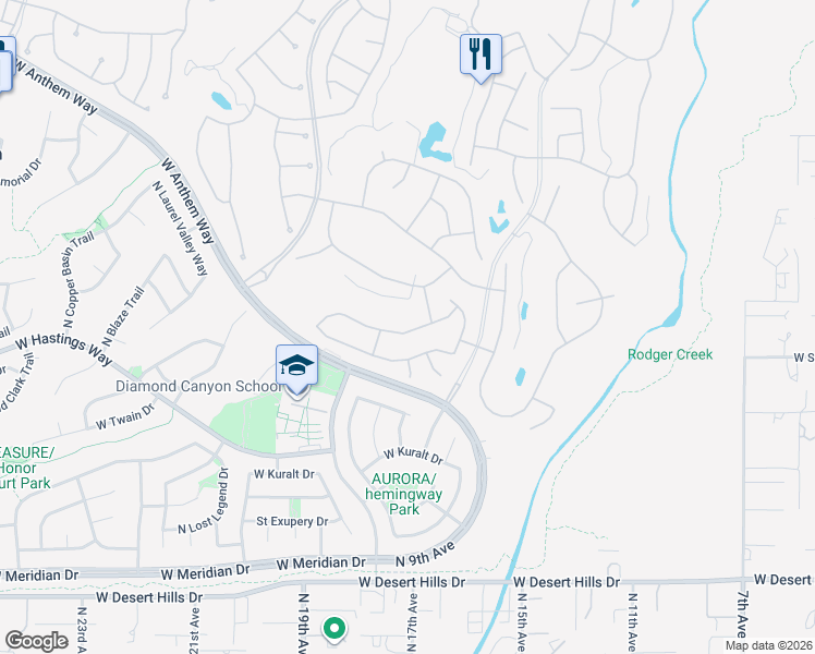 map of restaurants, bars, coffee shops, grocery stores, and more near 1708 West Morse Drive in New River