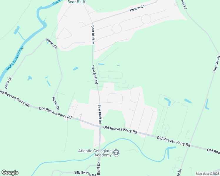 map of restaurants, bars, coffee shops, grocery stores, and more near 5732 Bear Bluff Road in Conway