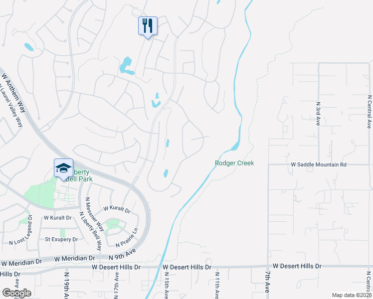 map of restaurants, bars, coffee shops, grocery stores, and more near 40310 North Hawk Ridge Trail in New River