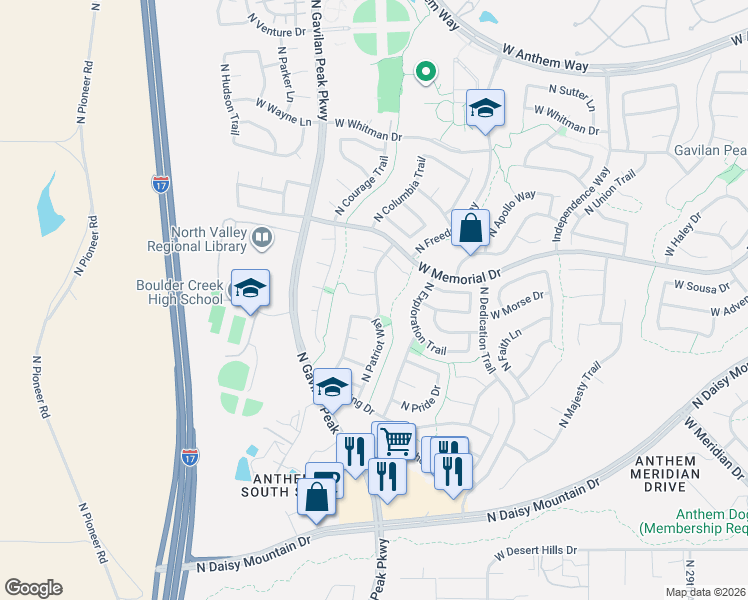map of restaurants, bars, coffee shops, grocery stores, and more near 40306 North National Trail in New River
