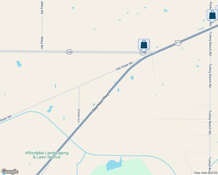 map of restaurants, bars, coffee shops, grocery stores, and more near 9017-9037 Seymour Highway in Wichita Falls