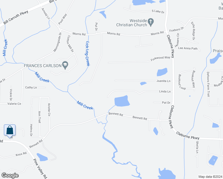 map of restaurants, bars, coffee shops, grocery stores, and more near 522 Linda Lane in Powder Springs