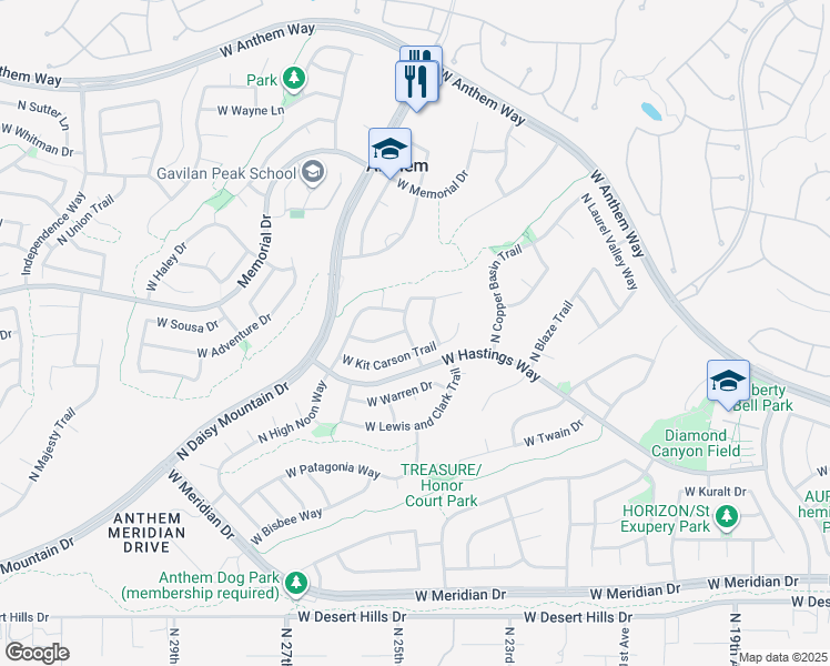 map of restaurants, bars, coffee shops, grocery stores, and more near 40325 North Graham Way in New River