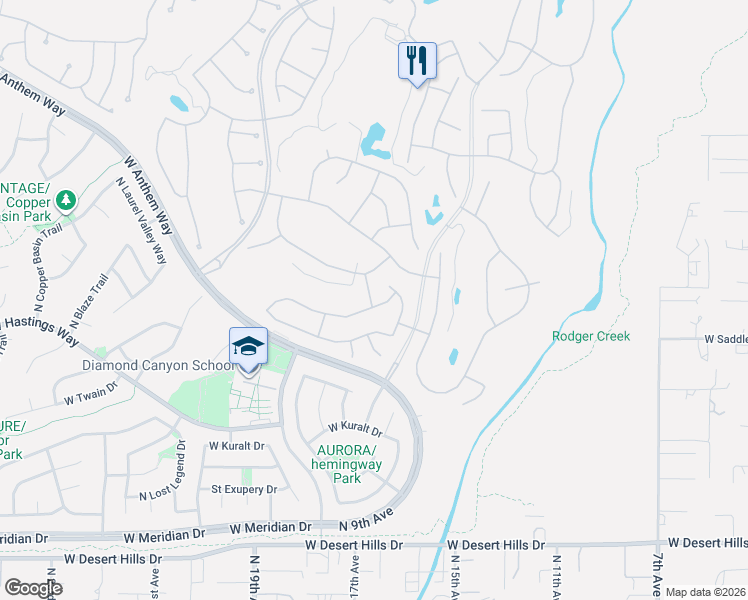 map of restaurants, bars, coffee shops, grocery stores, and more near 1641 West Dion Drive in New River