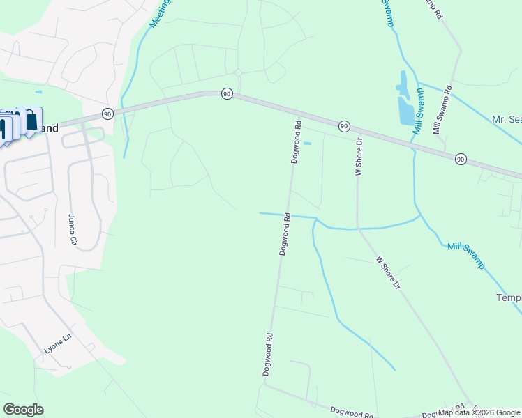 map of restaurants, bars, coffee shops, grocery stores, and more near 2508 Dogwood Road in Longs