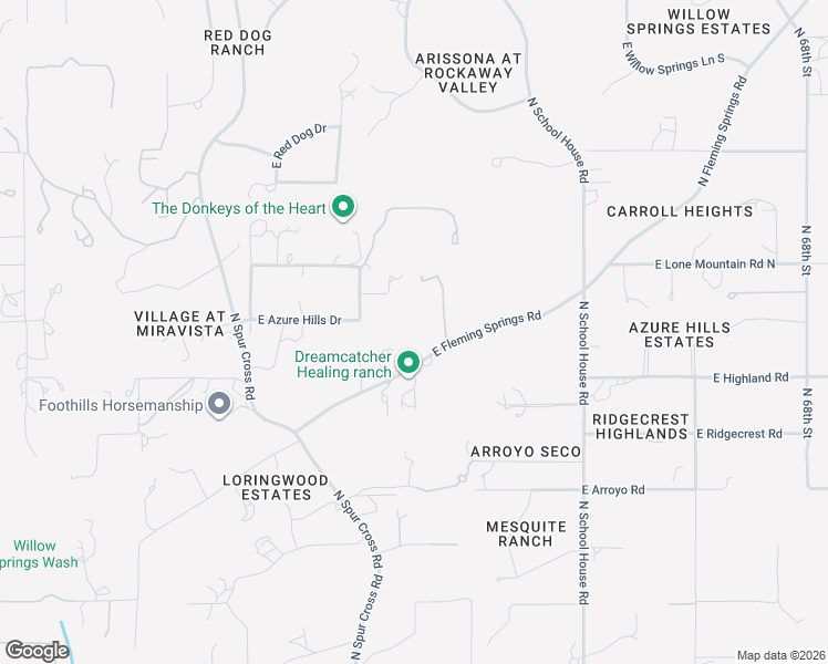 map of restaurants, bars, coffee shops, grocery stores, and more near 6060 East Fleming Springs Road in Cave Creek