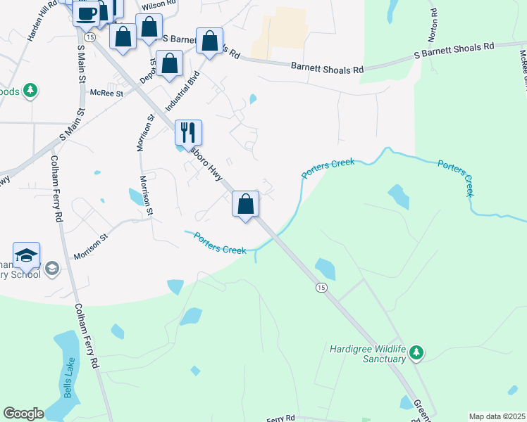 map of restaurants, bars, coffee shops, grocery stores, and more near 3 Greensboro Highway in Watkinsville