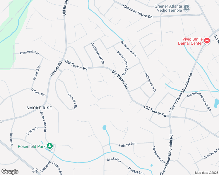 map of restaurants, bars, coffee shops, grocery stores, and more near 2331 Old Ivey Walk in Stone Mountain