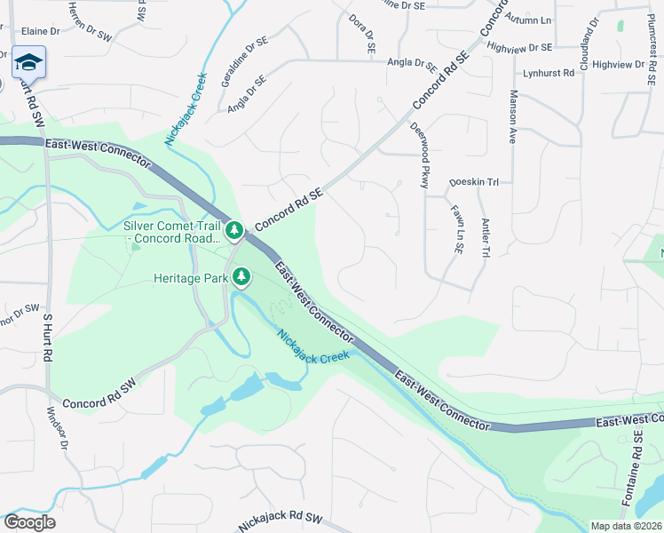 map of restaurants, bars, coffee shops, grocery stores, and more near 4076 Norton Place Southeast in Smyrna