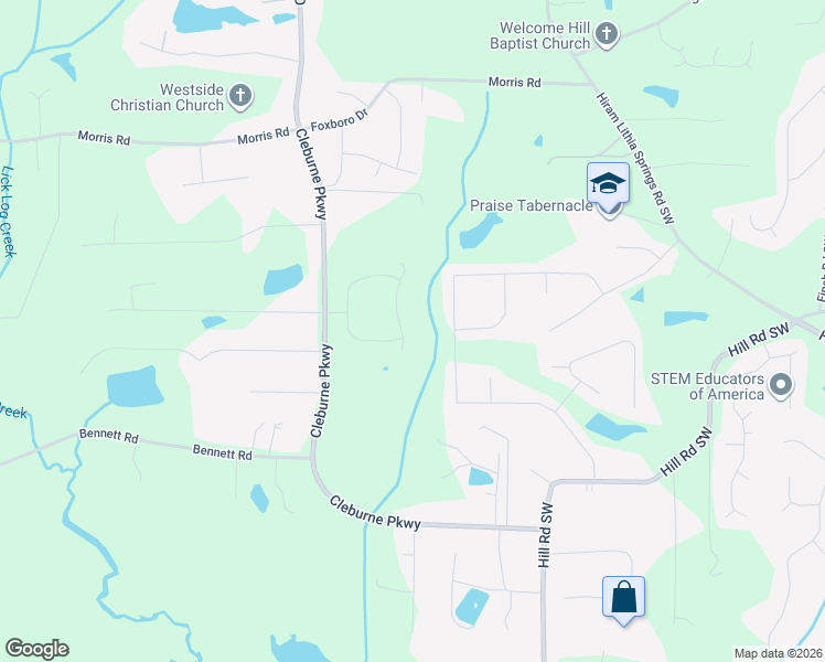 map of restaurants, bars, coffee shops, grocery stores, and more near 141 Bookout Way in Powder Springs