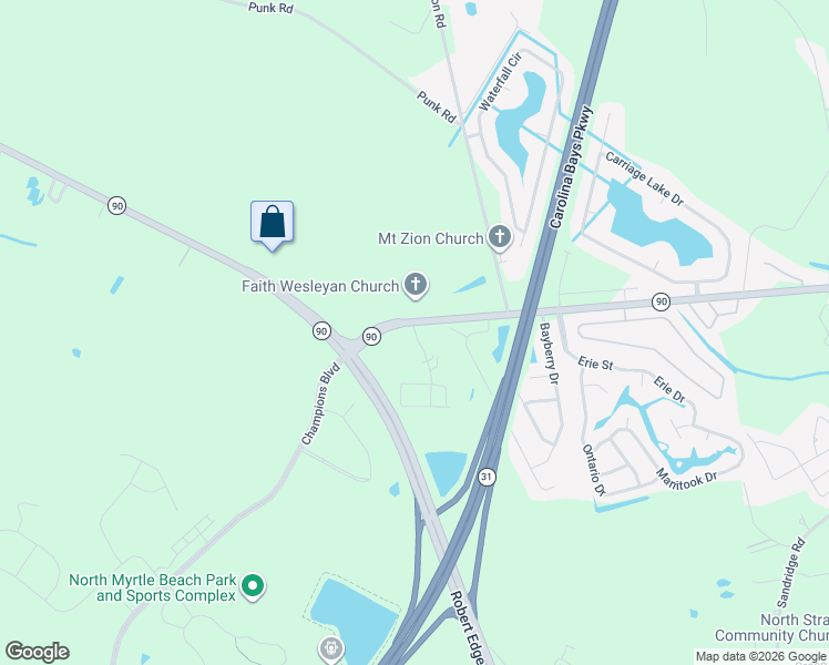 map of restaurants, bars, coffee shops, grocery stores, and more near 10615 South Carolina 90 in Little River