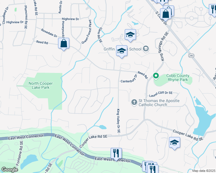 map of restaurants, bars, coffee shops, grocery stores, and more near 1199 Kenway Circle in Smyrna