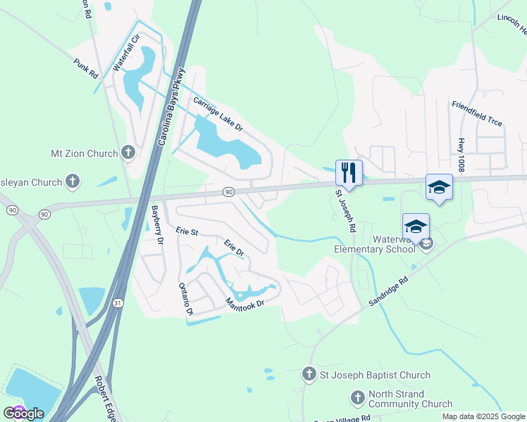 map of restaurants, bars, coffee shops, grocery stores, and more near 120 Barnacle Lane in Little River