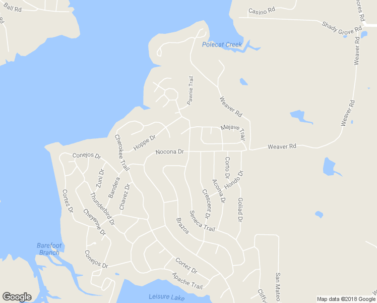 map of restaurants, bars, coffee shops, grocery stores, and more near 399 Nocona Drive in Nocona
