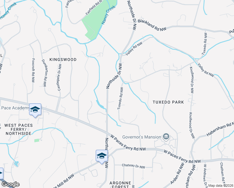 map of restaurants, bars, coffee shops, grocery stores, and more near 3563 Northside Drive Northwest in Atlanta